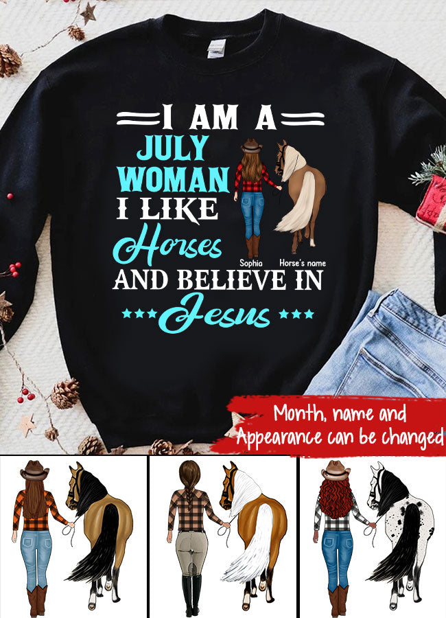 Personalized Birthday T Shirt, July Birthday Shirt, Birthday Gifts For Horse Lovers