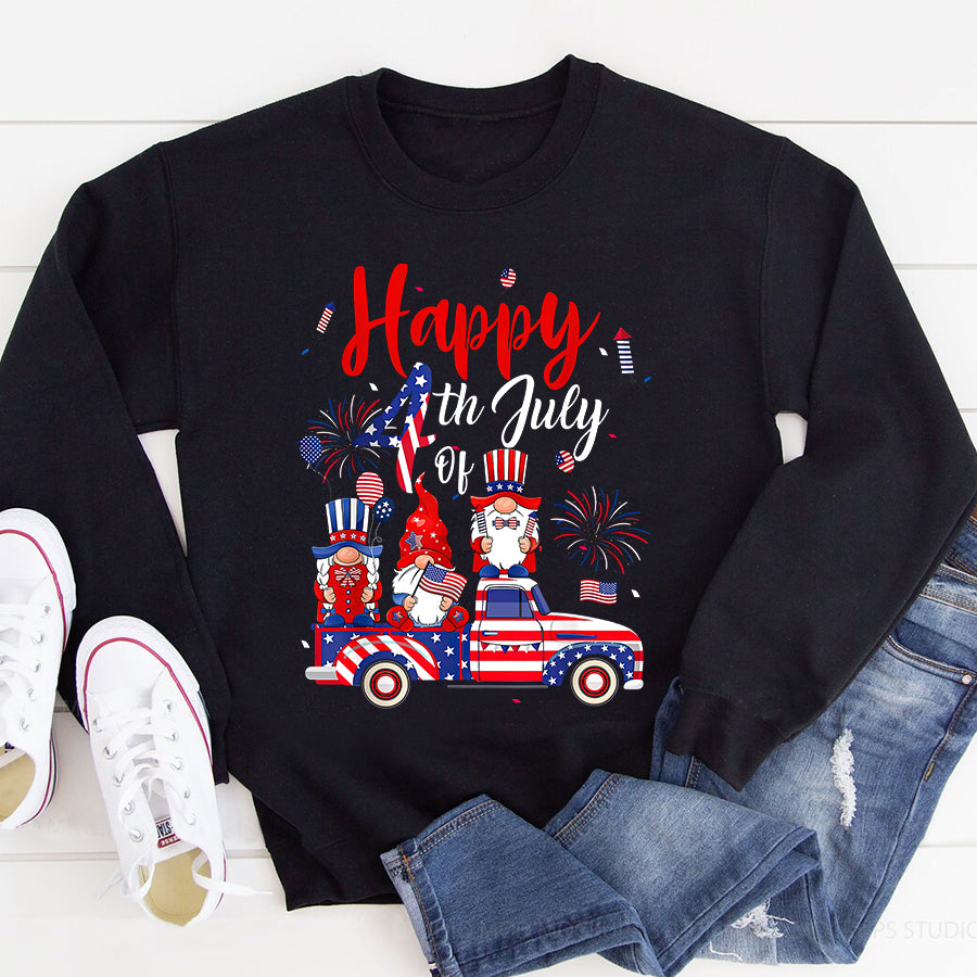 Independence Day Shirt US Flag Firework Three Gnomes 4th Of July Independence Day T-Shirt