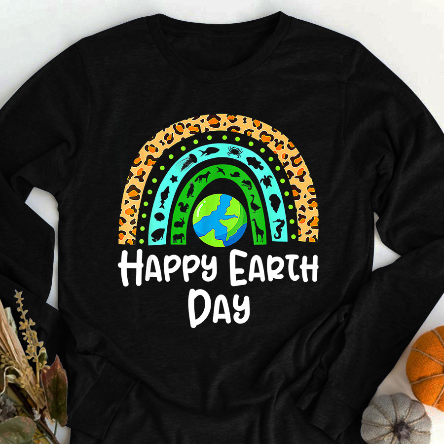 Earth Day Everyday Shirt Happy Earth Day Rainbow Cute Earth Lover Toddler T-Shirt Save The Planet Shirts