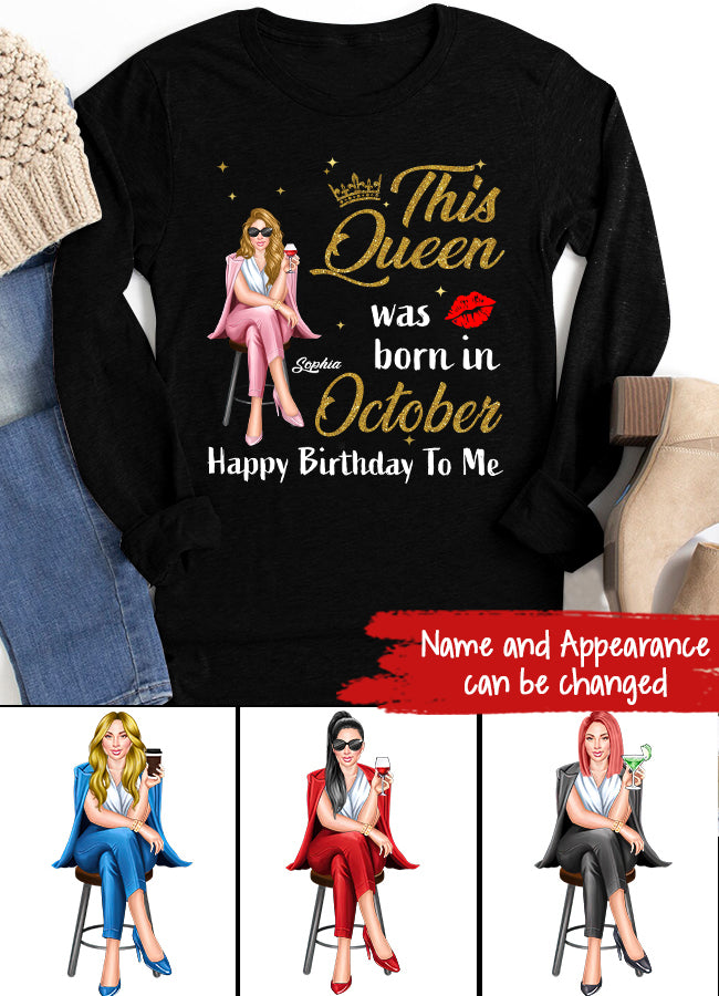 October Birthday Shirt, Custom Birthday Shirt, Queens Born In October, October Birthday Shirts For Woman, October Birthday Gifts