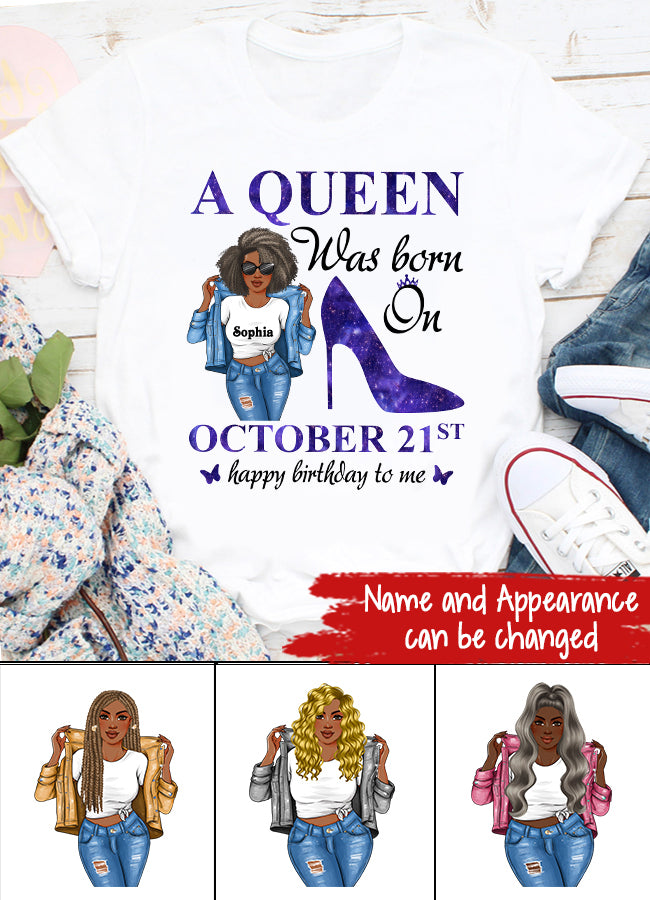 October Birthday Shirt, Custom Birthday Shirt, Queens Born In October, October Birthday Shirts For Woman, October Birthday Gifts