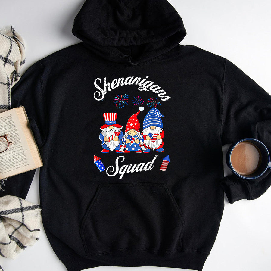 Independence Day Shirt Shenanigans Squad 4th Of July Gnomes USA Independence Day T-Shirt