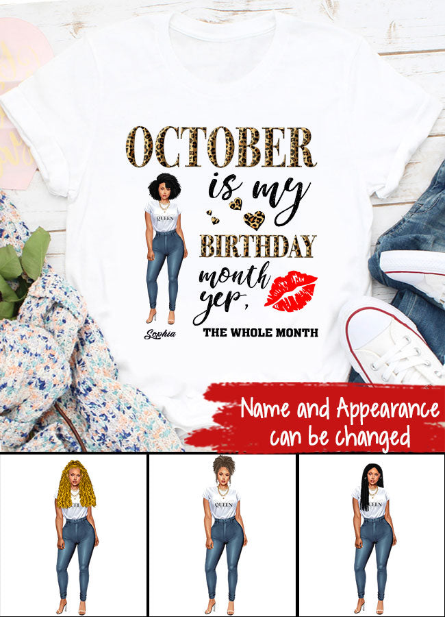 October Birthday Shirt, Custom Birthday Shirt, Queens are Born In October, October Birthday Shirts For Woman, October Birthday Gifts