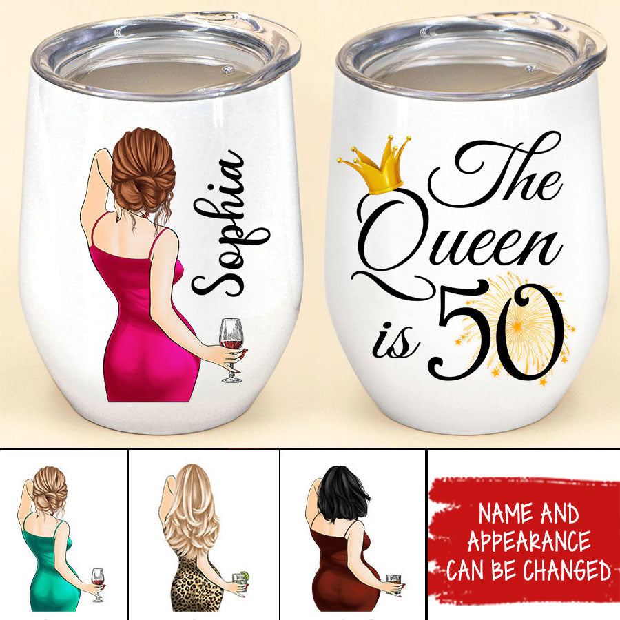 Personalized 50th Birthday Gifts, Personalized Wine Tumbler - 1972 50th Birthday Wine Tumbler, 50th Gift Ideas For Her