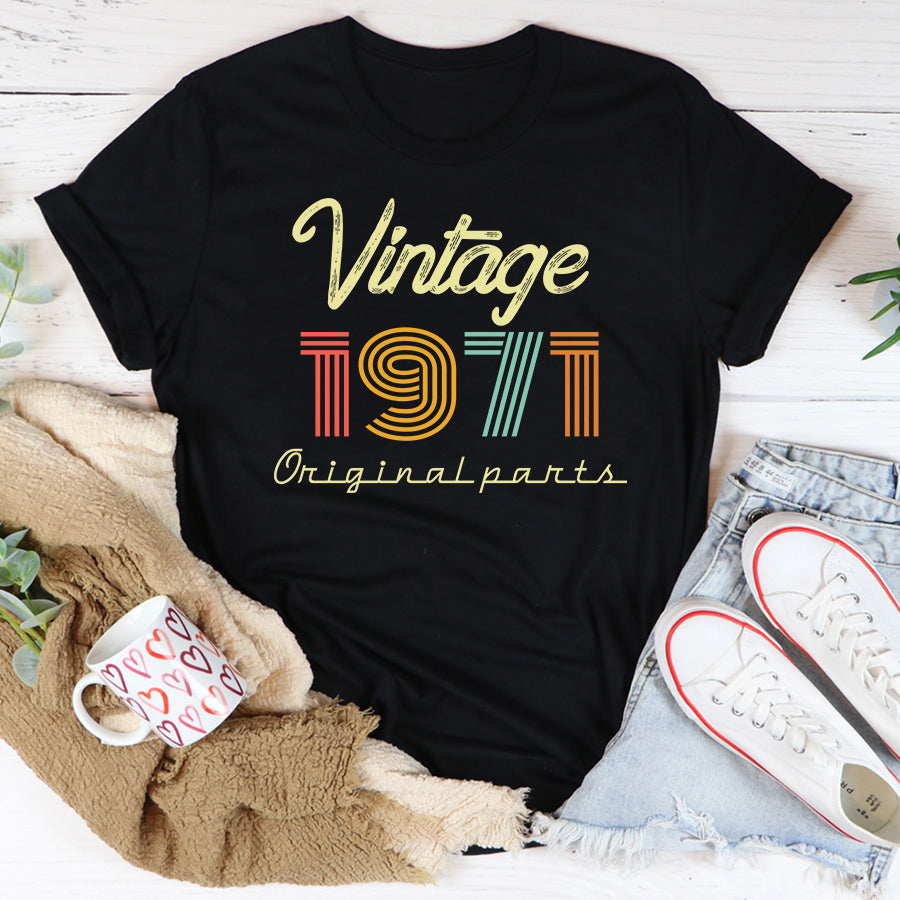 Vintage 1971, Fabulous Since 1971 51st Birthday Unique T Shirt For Woman, Her Gifts For 51 Years Old , Turning 51 Birthday Cotton Shirt