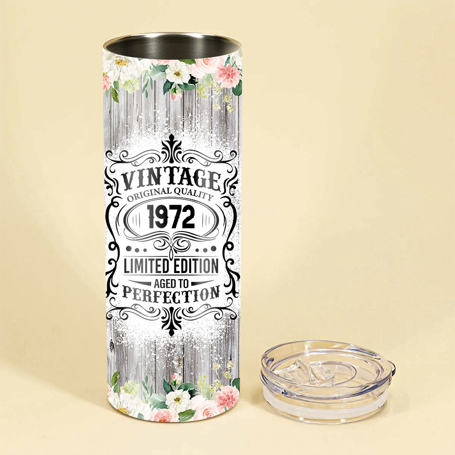 Skinny Tumbler - 50th Birthday Tumbler, 50th Birthday Gifts, 50th Gift Ideas For Her