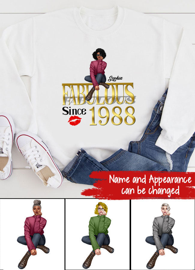 35th birthday shirts for her, Personalised 35th birthday gifts, 1988 t shirt, 35 and fabulous shirt, 35th birthday shirt ideas, gift ideas 35th birthday woman