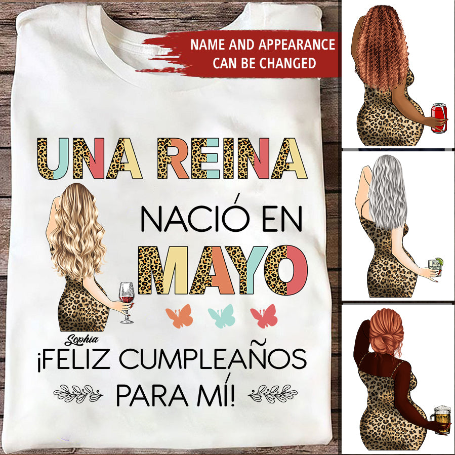 Camisa De Cumpleaños De Mayo, Camisa De Cumpleaños Personalizada, Reinas Nacidas En Mayo, Regalos De Cumpleaños De Mayo, Camisas De Mayo Para Mujeres