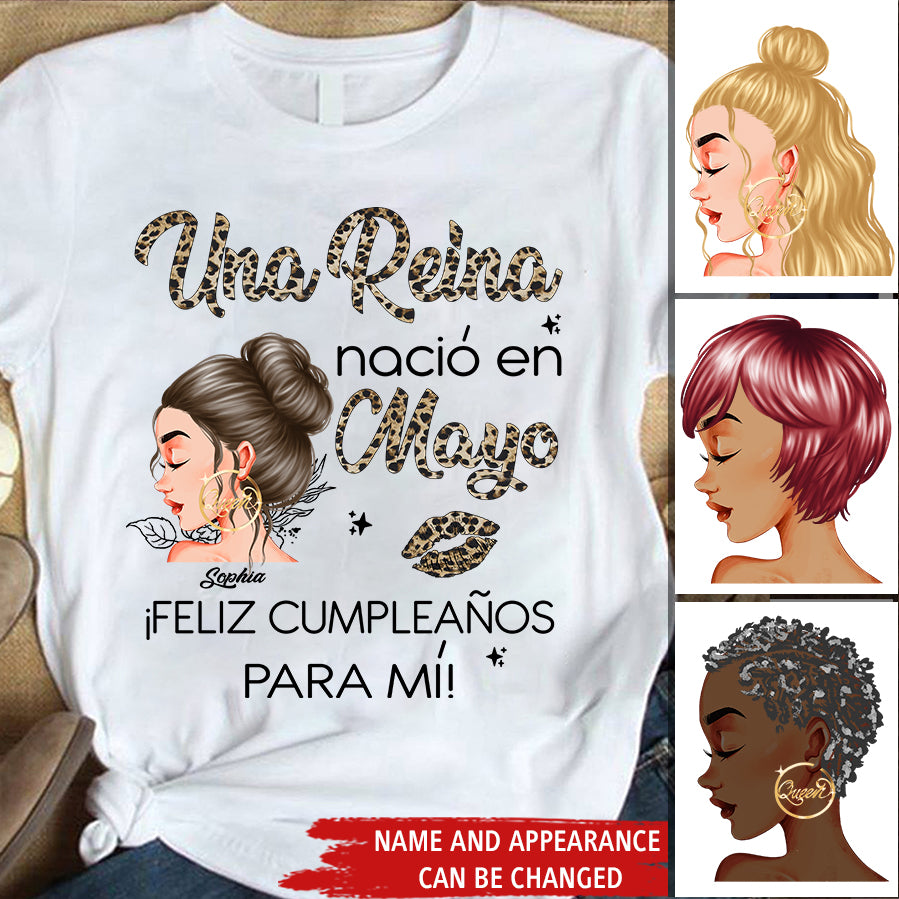 Camisa De Cumpleaños De Mayo, Camisa De Cumpleaños Personalizada, Reinas Nacidas En Mayo, Regalos De Cumpleaños De Mayo, Camisas De Mayo Para Mujeres