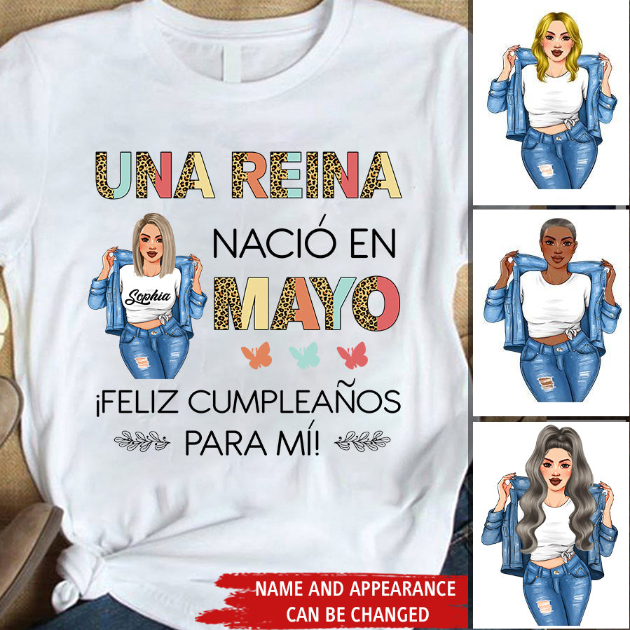 Camisa De Cumpleaños De Mayo, Camisa De Cumpleaños Personalizada, Reinas Nacidas En Mayo, Regalos De Cumpleaños De Mayo, Camisas De Mayo Para Mujeres