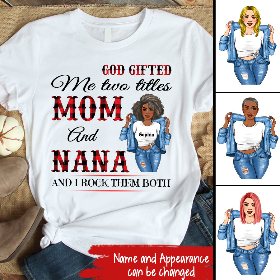 Personalized Mothers Day Shirts, Mom Nana Mother's Day T-Shirt, God Mother Shirt, Grandma Shirt Funny Mom Shirts, Mother's Day Gift, Mother Day Gift