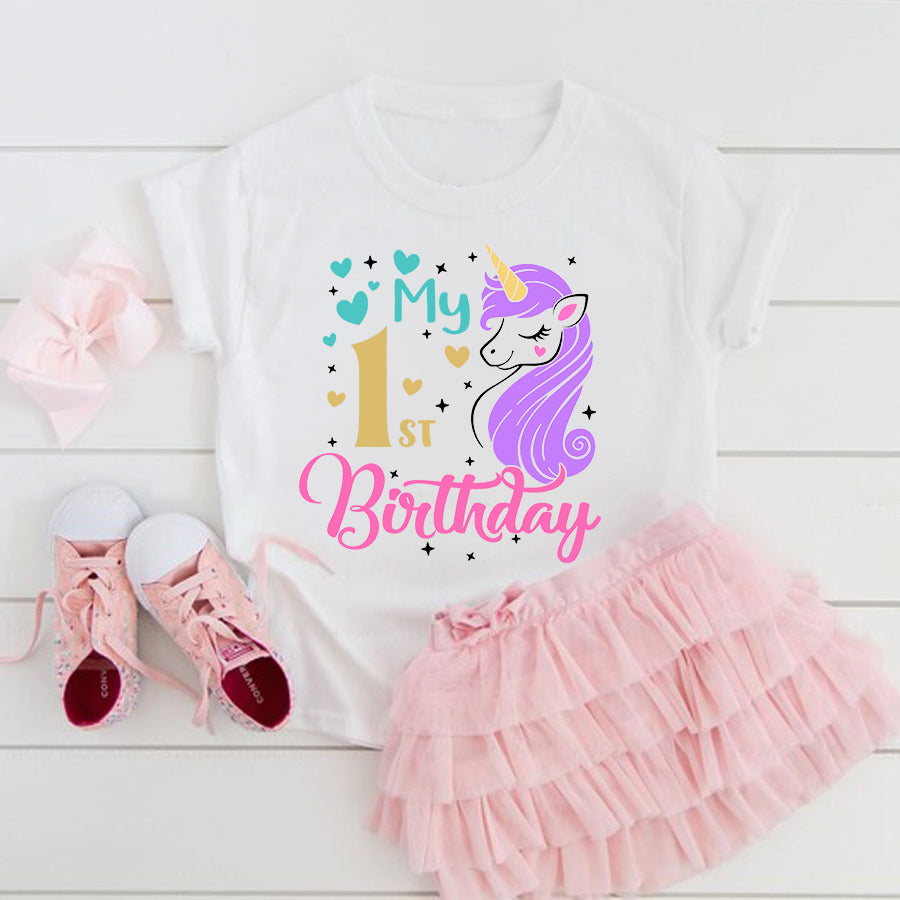 First Birthday Shirt, 1st Birthday Shirt, Girl, One Birthday Shirt, 1st Birthday T Shirt, Unicorn 1st Birthday Shirt, Best T Shirts 2021, Baby Shirt