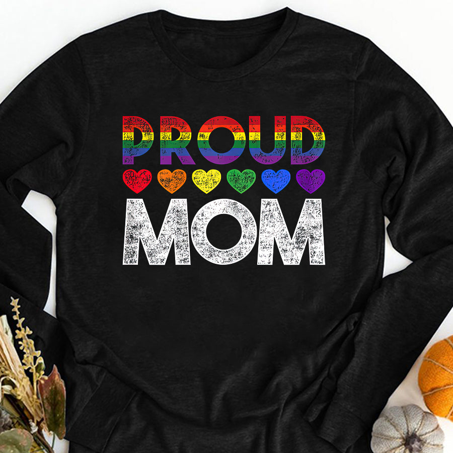 LGBT Shirts, Rainbow Pride Shirt, Womens Proud Mom LGBT T-Shirt
