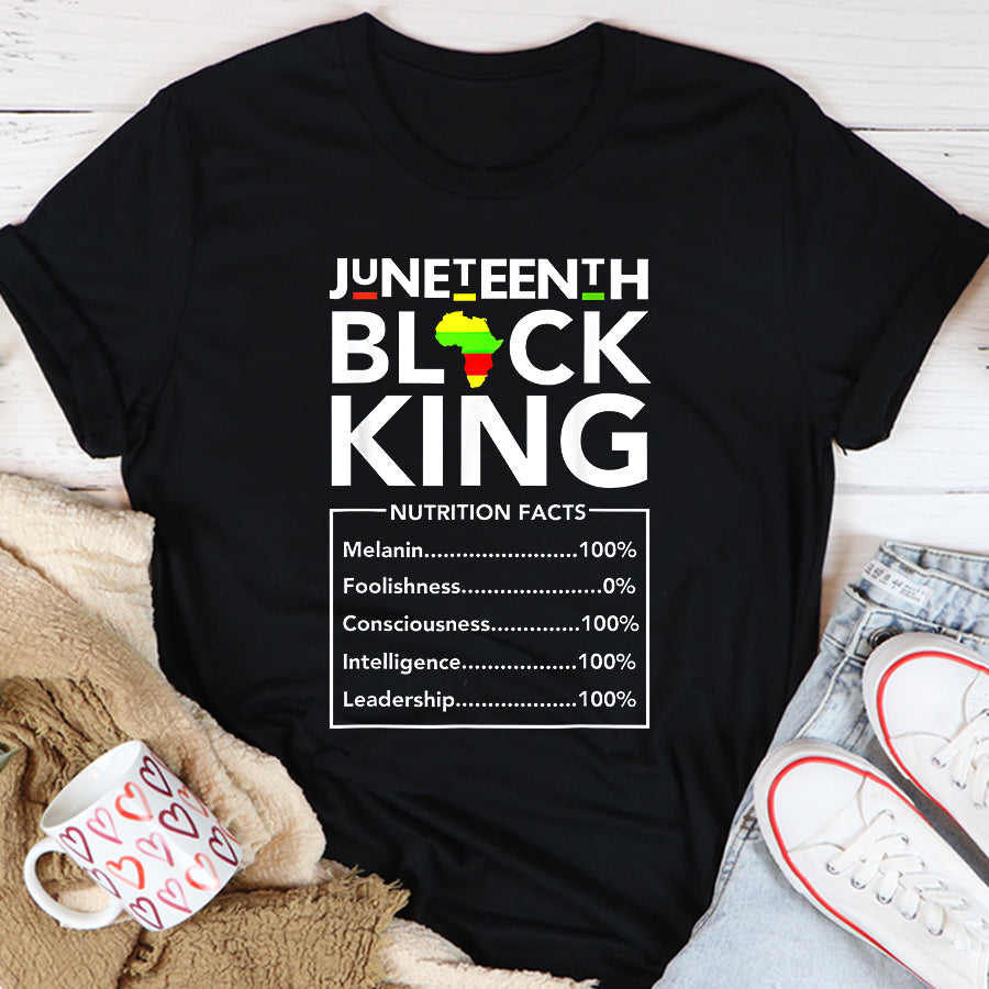 Juneteenth Shirt Juneteenth Black King Melanin Dad Fathers Day Men Father Fun T-Shirt