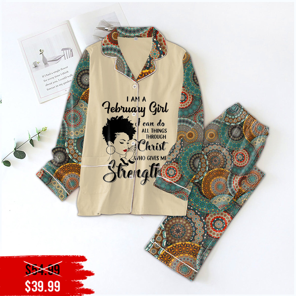 Women&#39;s Pajamas Set For February Woman, A Queen Was Born In February, Birthday Pajamas, Birthday gifts for February Woman