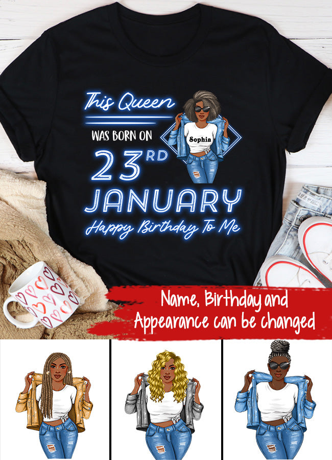 January Birthday Shirt, Custom Birthday Shirt, Queens Are Born In January, January Birthday Shirts For Woman, January Birthday Gifts