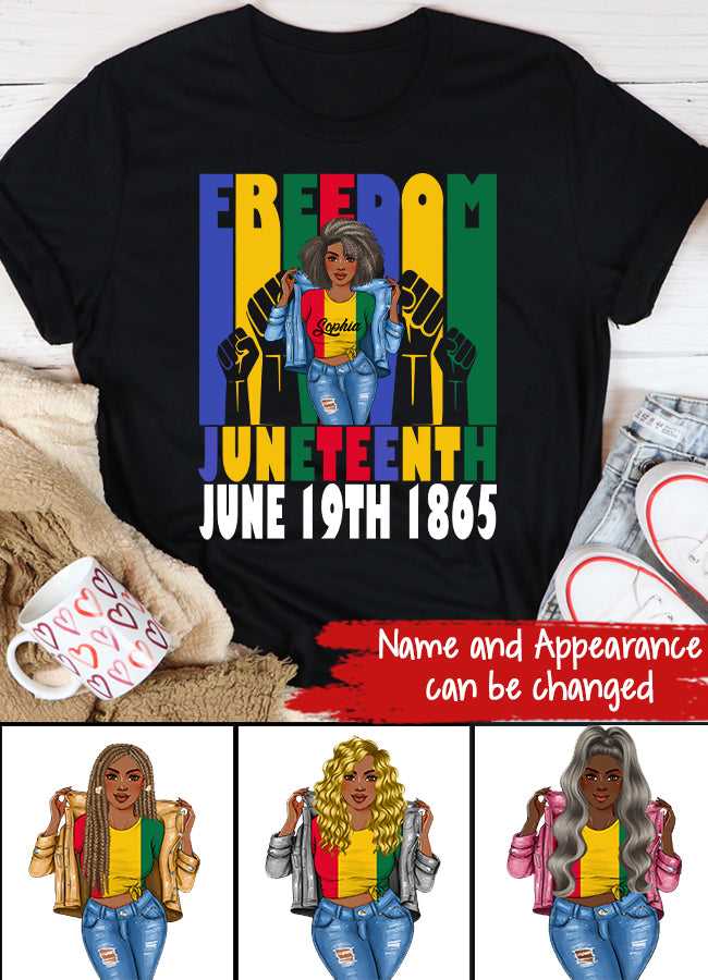 Juneteenth Shirt, Custom Juneteenth Shirt, Freedom Juneteenth June 19th 1865 Black Freedom Independence T-Shirt