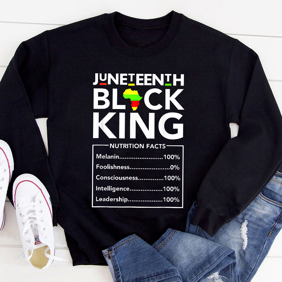 Juneteenth Shirt Juneteenth Black King Melanin Dad Fathers Day Men Father Fun T-Shirt