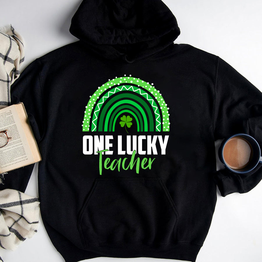 St Patricks Day Shirt One Lucky Teacher Rainbow St Patrick’s Day T-Shirt Funny St Patricks Day Shirts