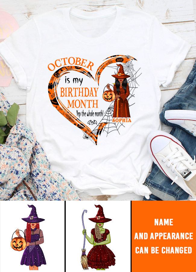 Custom October Birthday Shirt For Woman, Queens are Born In October Gifts, Melanin Afro Woman Shirt, Black Girl Tee, Afro Queen Gift