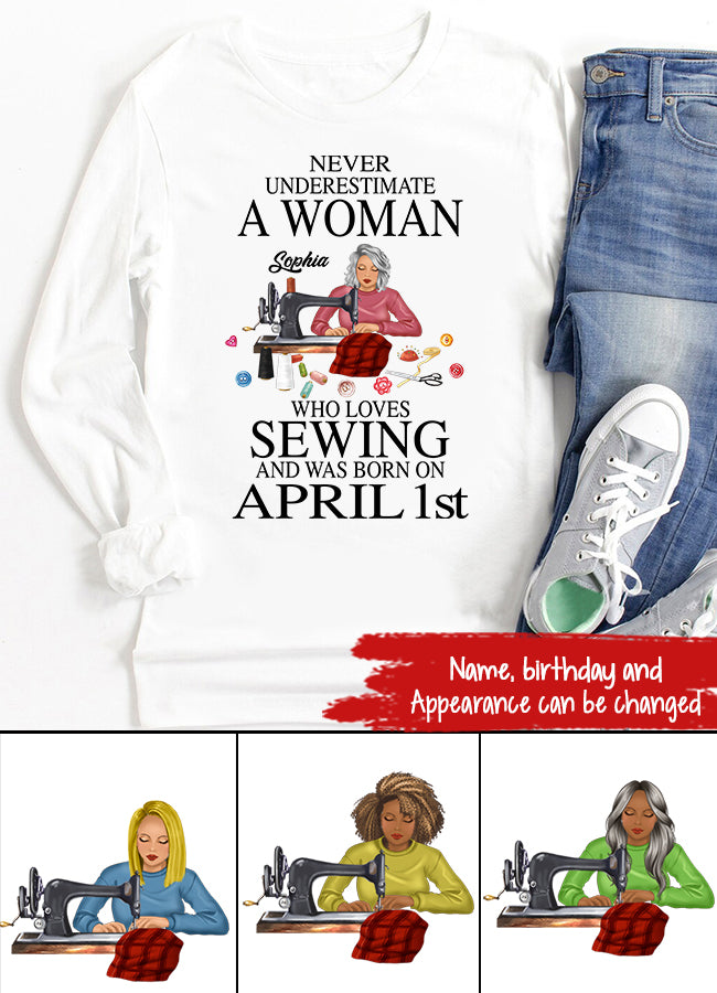 April Birthday Shirt, Custom Birthday Shirt, Queens Born In April, April Birthday Gifts, April Shirts For Woman, Sewing Lover Cotton Shirt For Women, April Birthday Gifts