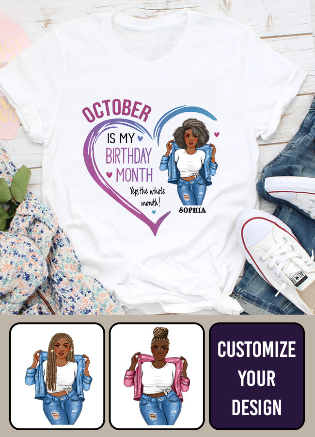 October Birthday Shirt, Custom Birthday Shirt, Queens are Born In October, October Birthday Shirts For Woman, October Birthday Gifts