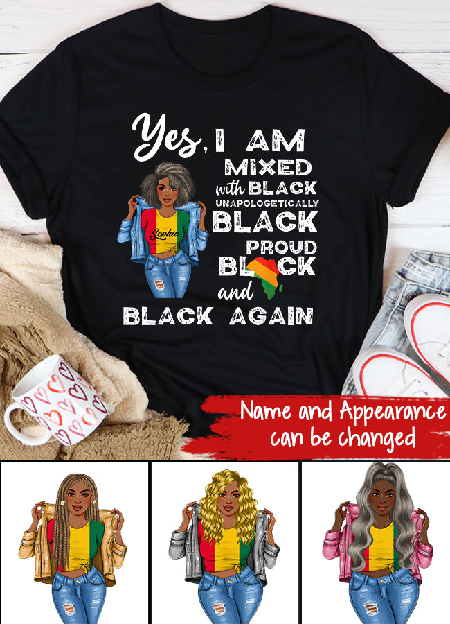 Juneteenth Shirt, Custom Juneteenth Shirt, Mixed Unapologetically Proud Black Pride History T-Shirt