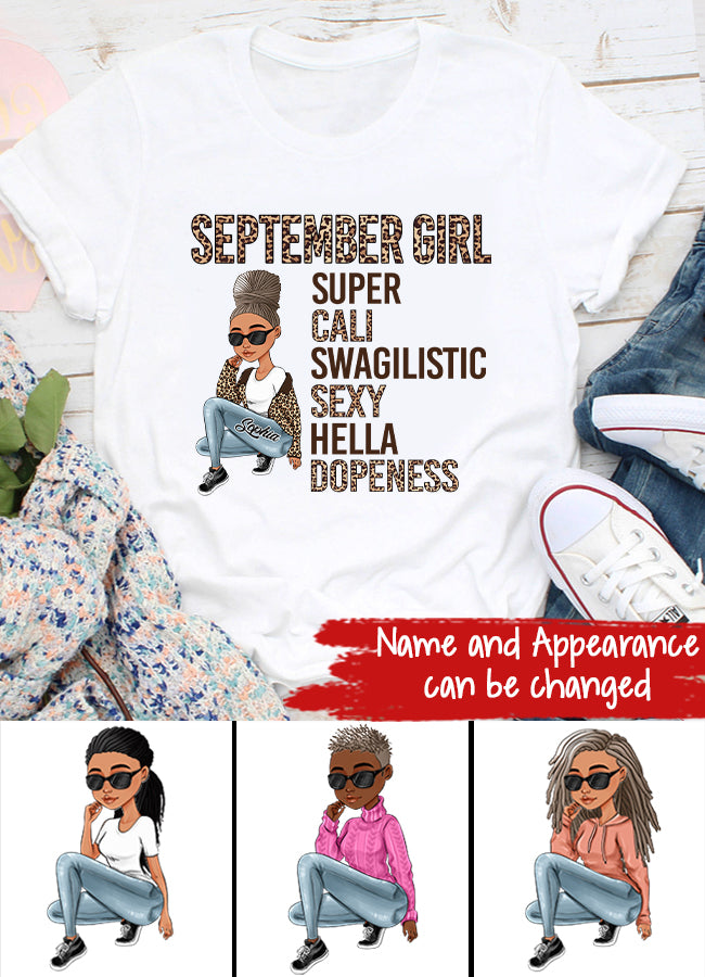 September Birthday Shirt, Custom Birthday Shirt, September Birthday Shirts For Woman, September Birthday Gifts, September Is My Birthday Month, Yep The Whole Month, Melanin Afro Woman Shirt, Black Girl Tee, Afro Queen Black Pride Gift