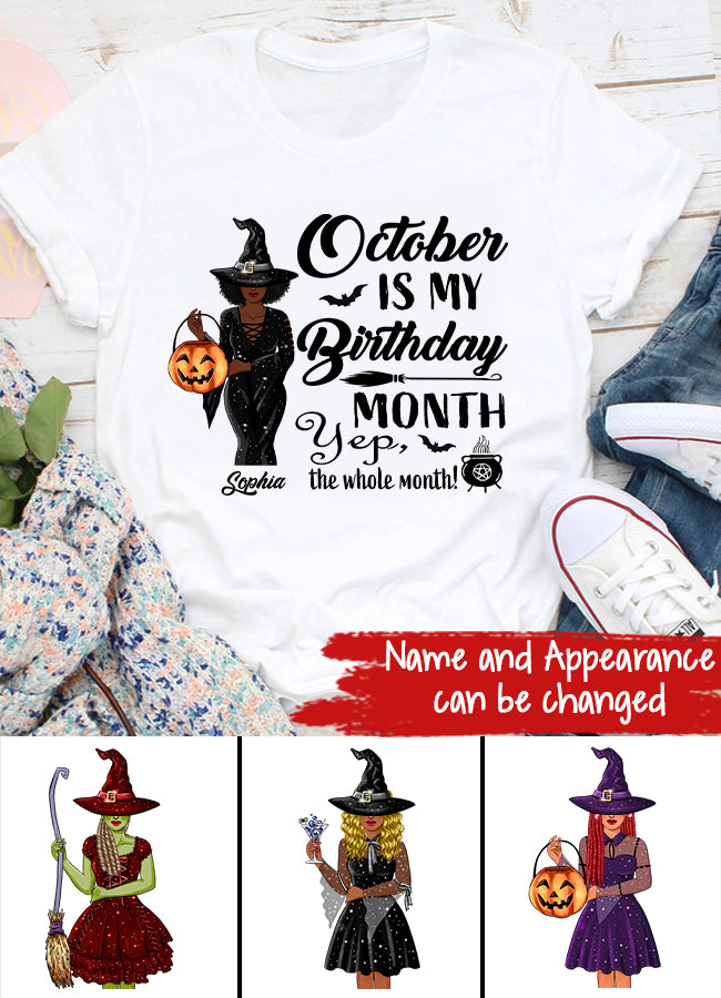 October Birthday Shirt, Custom Birthday Shirt, Queens Are Born In October, October Birthday Shirts For Woman, October Birthday Gifts, Personalized Halloween, Custom Halloween Shirts, Personalized Halloween Gifts