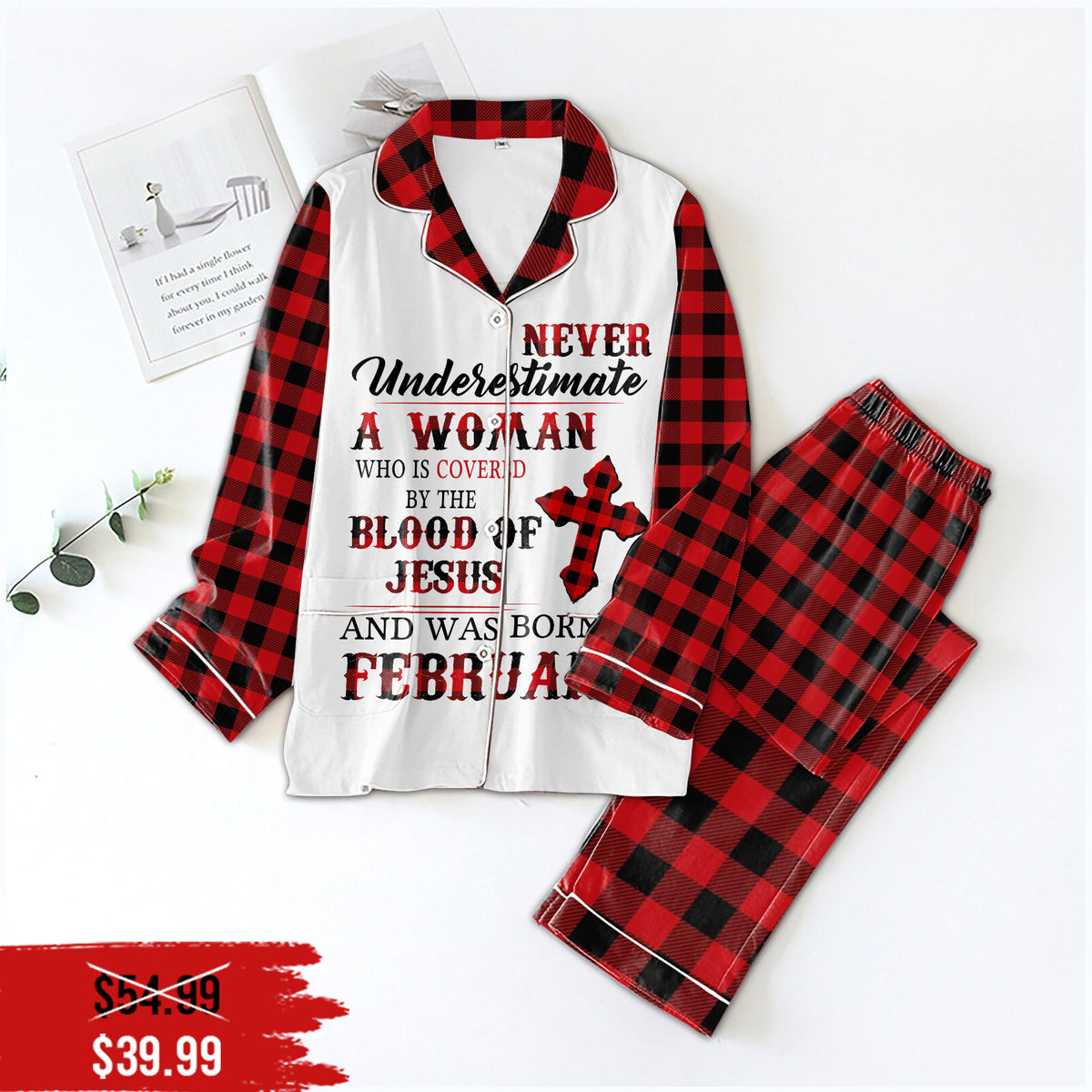 Women&#39;s Pajamas Set For February Woman, A Queen Was Born In February, Birthday Pajamas, Birthday gifts for February Woman