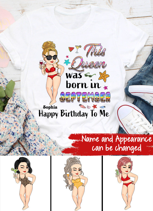 September Birthday Shirt, Custom Birthday Shirt, Queens are Born In September, September Birthday Shirts For Woman, September Birthday Gifts