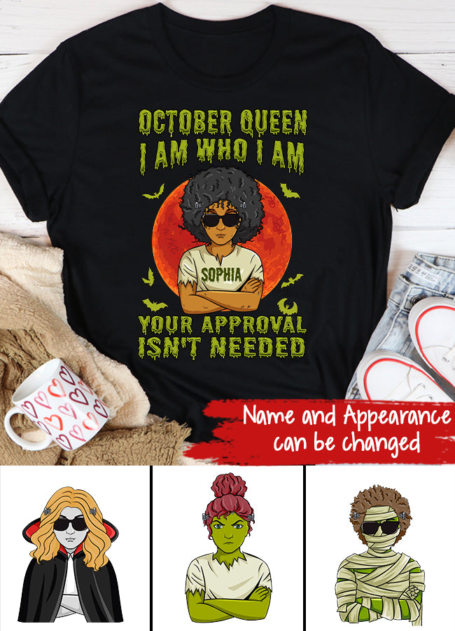 October Birthday Shirt, Custom Birthday Shirt, Queens are Born In October, October Birthday Shirts For Woman, October Birthday Gifts, Personalized Halloween, custom halloween shirts, personalized halloween gifts