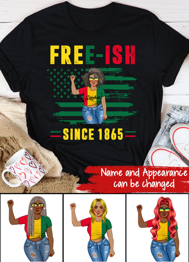 Juneteenth Shirt, Custom Juneteenth Shirt, Juneteenth Freedom Day Afro American African Flag T-Shirt