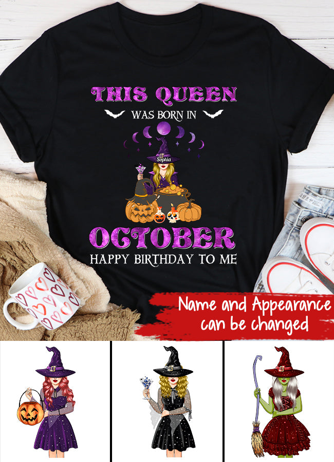 October Birthday Shirt, Custom Birthday Shirt, Queens Born In October, October Birthday Shirts For Woman, October Birthday Gifts, Halloween Gift