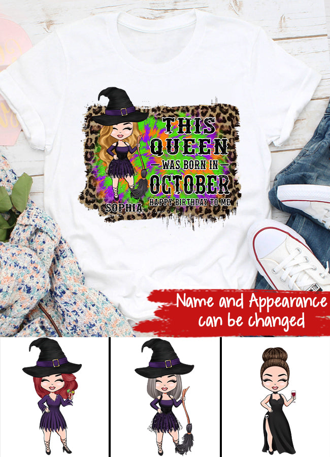 October Birthday Shirt, Custom Birthday Shirt, Queens are Born In October, October Birthday Shirts For Woman, October Birthday Gifts, Personalized Halloween, custom halloween shirts, personalized halloween gifts