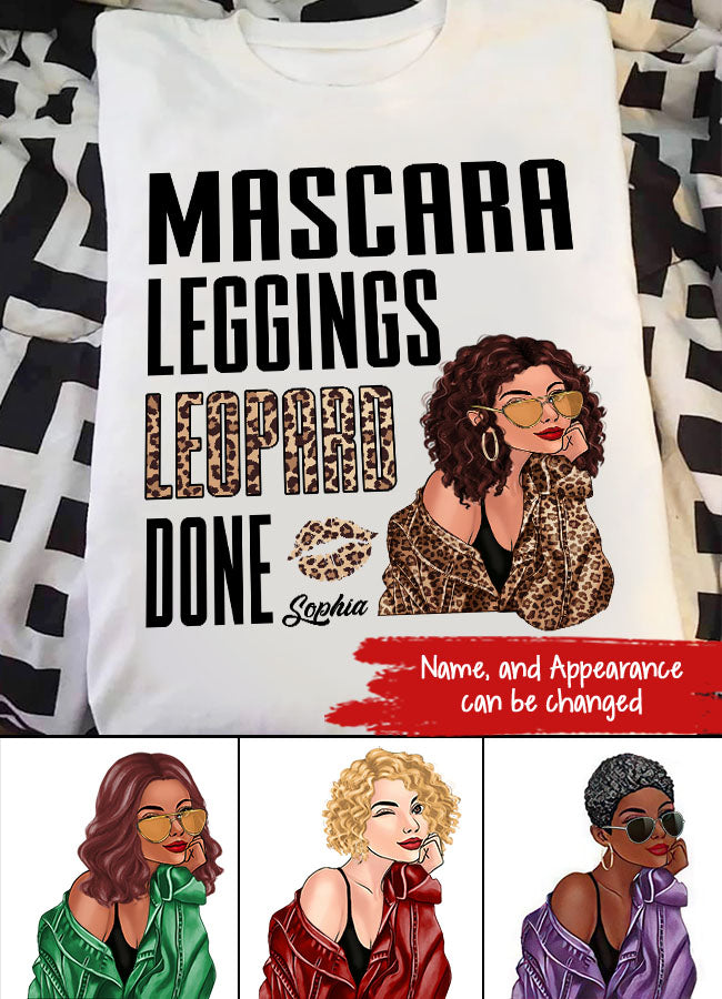 Custom Mothers Day Shirt, Mascara Leggings Leopard Done Mom Shirt, Mother&#39;s Day T Shirt, Mom Life Mother&#39;s Day Tee Shirts, Funny Mothers Day Shirts, Mother Day Gift