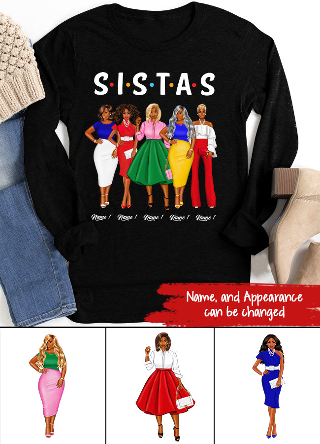 S.i.s.t.a.s Shirt, Afro Women Shirts, Sistas Sisters Shirt, Afro Women Together, Black Woman, Soror Shirt.