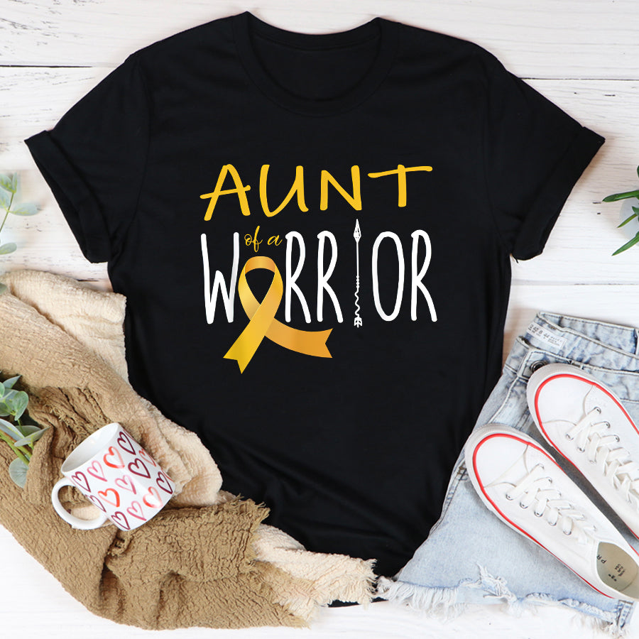 Childhood Cancer Awareness Shirt Childhood cancer awareness Aunt of a warrior T-Shirt