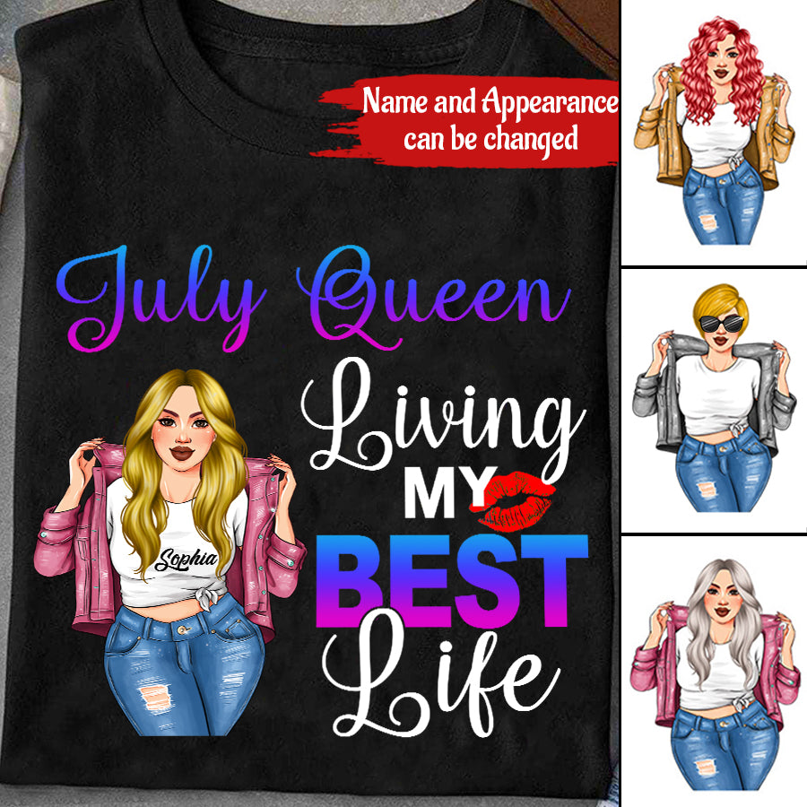 July Birthday Shirt, July Queen Custom Birthday Shirt, July T-shirt, Queens Born In July, July Birthday Shirts For Woman,