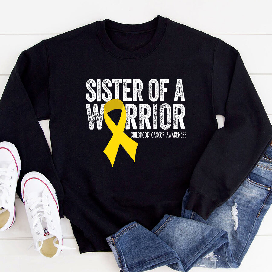 Childhood Cancer Awareness Shirt Sister of a Warrior Childhood Cancer Awareness Shirt Ribbon