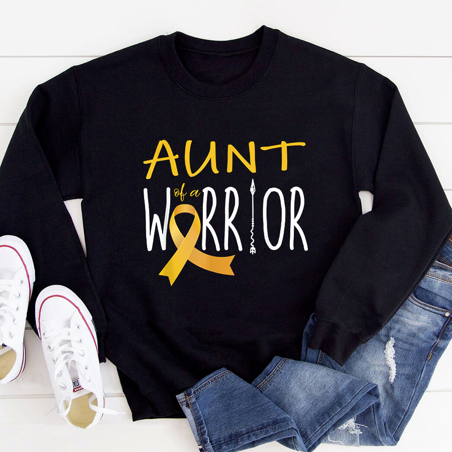 Childhood Cancer Awareness Shirt Childhood cancer awareness Aunt of a warrior T-Shirt