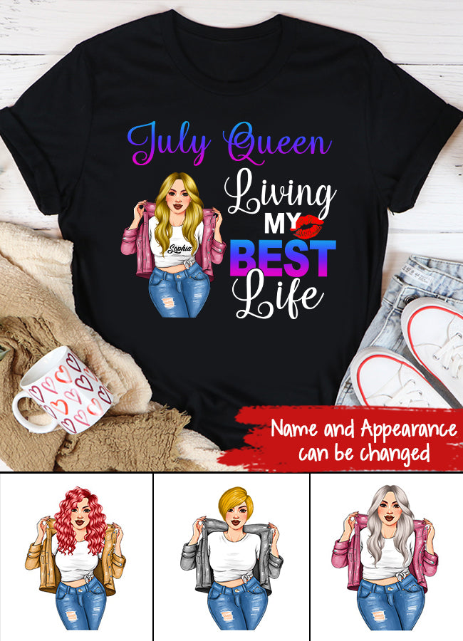 July Birthday Shirt, July Queen Custom Birthday Shirt, July T-shirt, Queens Born In July, July Birthday Shirts For Woman,