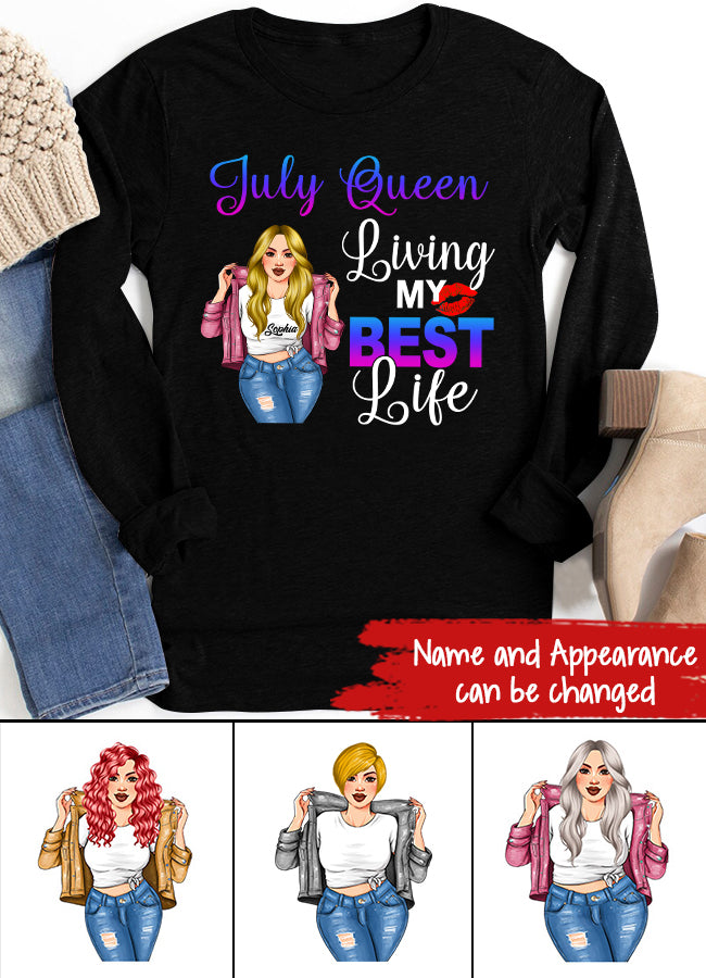 July Birthday Shirt, July Queen Custom Birthday Shirt, July T-shirt, Queens Born In July, July Birthday Shirts For Woman,