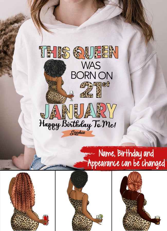 Custom January Birthday Shirt For Woman, Queens Are Born In January Gifts, Melanin Afro Woman Shirt, Black Girl Tee, Afro Queen Gift