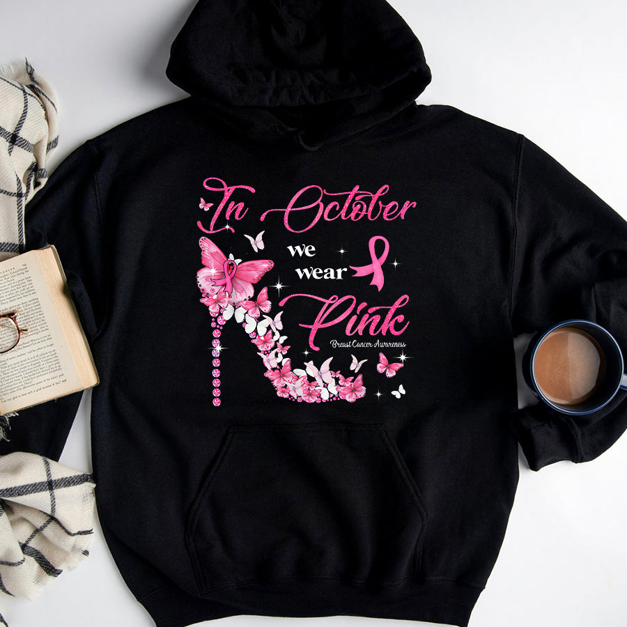 Breast Cancer Awareness Shirts In October We Wear Pink Butterflies Breast Cancer Awareness T-Shirt