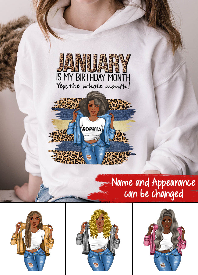 Custom January Birthday Shirt For Woman, Queens Are Born In January Gifts, Melanin Afro Woman Shirt, Black Girl Tee, Afro Queen Gift