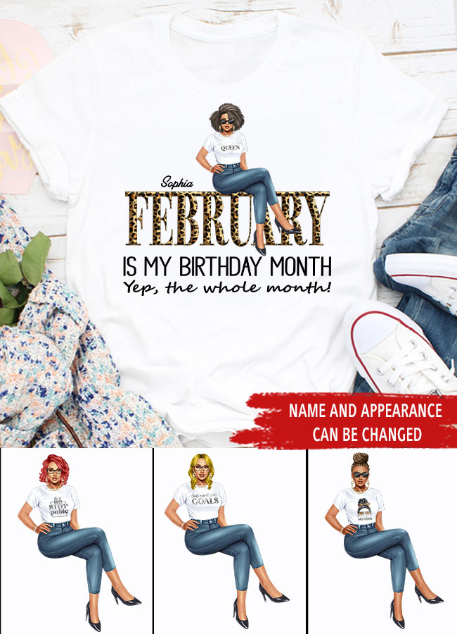 February Birthday Shirt, Custom Birthday Shirt, Queens was Born In February, February Birthday Shirts For Woman, February Birthday Gifts