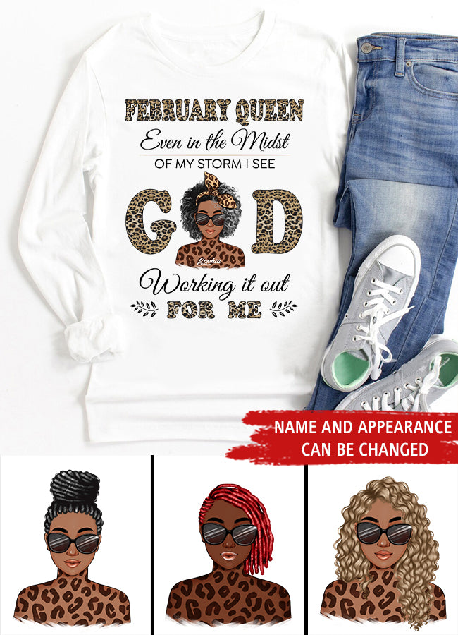 Custom February Birthday Shirt For Woman, Queens Are Born In February Gifts, Melanin Afro Woman Shirt, Black Girl Tee, Afro Queen Gift