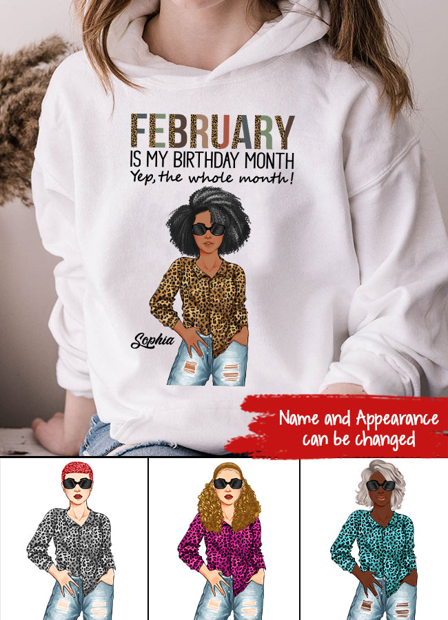 Custom February Birthday Shirt For Woman, Queens Are Born In February Gifts, Melanin Afro Woman Shirt, Black Girl Tee, Afro Queen Gift