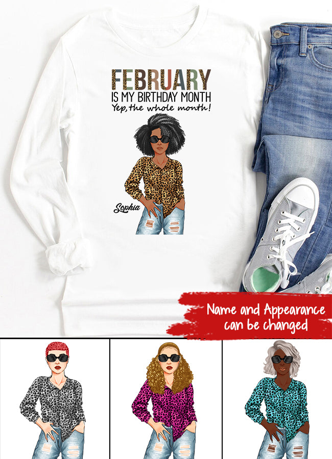 Custom February Birthday Shirt For Woman, Queens Are Born In February Gifts, Melanin Afro Woman Shirt, Black Girl Tee, Afro Queen Gift